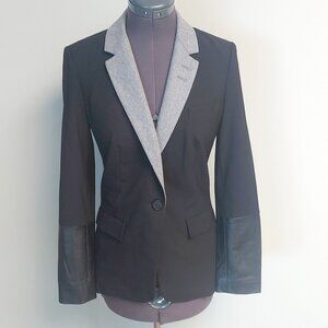 Judith and Charles Black Wool One Button Blazer - Size 2
